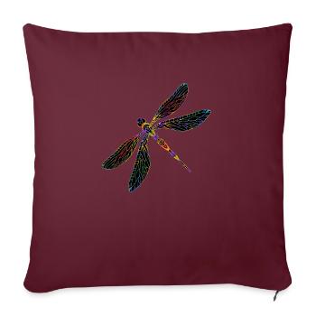 Libellule - Housse de coussin décorative 45 x 45 cm - bordeaux - Devant