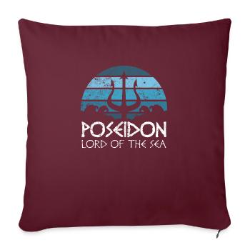 Dieu grec ancien cadeau Poseidon pour un - Housse de coussin décorative 45 x 45 cm - bordeaux - Devant