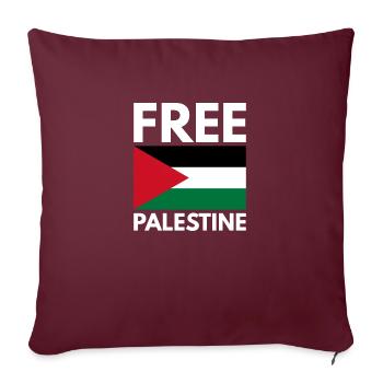 Libérer la Palestine - Housse de coussin décorative 45 x 45 cm - bordeaux - Devant