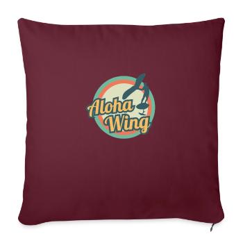 Wing Foiling Aloha Wingsurf cadeau hawaïen - Housse de coussin décorative 45 x 45 cm - bordeaux - Devant