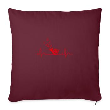 Heartbeat French Horn Musiker Lustige Geschenkidee - Sofakissenbezug 45 x 45 cm - Burgunderrot - Vorne