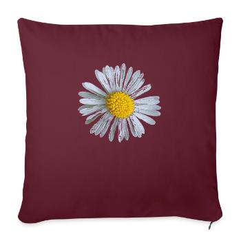 Fleur Marguerites fleurs Design 01 - Housse de coussin décorative 45 x 45 cm - bordeaux - Devant
