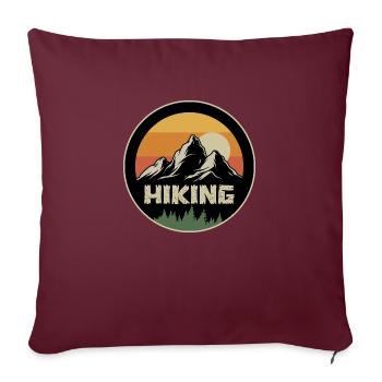 Randonnée en montagne Randonnée Alpiniste Motif - Housse de coussin décorative 45 x 45 cm - bordeaux - Devant