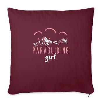 Paragliding Paragleiter Gleitschirm - Sofakissenbezug 45 x 45 cm - Burgunderrot - Vorne