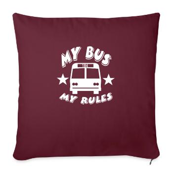 Bus - Housse de coussin décorative 45 x 45 cm - bordeaux - Devant