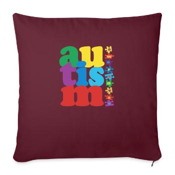 autisme - Housse de coussin décorative 45 x 45 cm - bordeaux - Devant