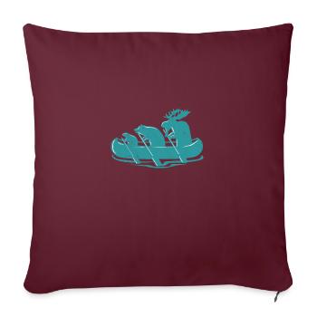 Canoë castor ours Orignal Canoë Canada Idée cadeau - Housse de coussin décorative 45 x 45 cm - bordeaux - Devant