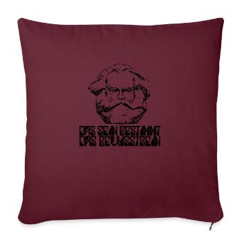 Karl Marx Zitat | Sein bestimmt Bewusstsein - Sofakissenbezug 45 x 45 cm - Burgunderrot - Vorne