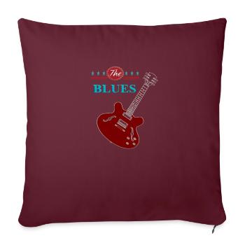 The Blues Electric Vintage Guitar - Housse de coussin décorative 45 x 45 cm - bordeaux - Devant