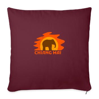 Thaïlande Chiang Mai Elephant Drôle d’idée cadeau - Housse de coussin décorative 45 x 45 cm - bordeaux - Devant