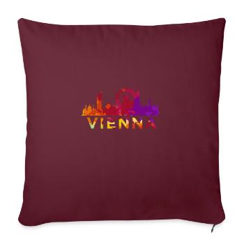 Skyline Vienna Impression Österreich Souvenir Gift - Sofakissenbezug 45 x 45 cm - Burgunderrot - Vorne