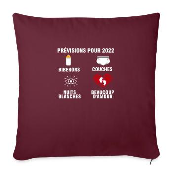 2022 Annonce Grossesse Humour Annonces Grossesse - Housse de coussin décorative 45 x 45 cm - bordeaux - Devant