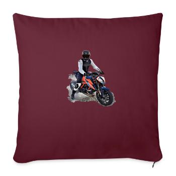 Affiche Motocycliste - Housse de coussin décorative 45 x 45 cm - bordeaux - Devant
