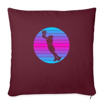 Basketball Basketball Retro Basketball Amateurs de Basketball - Housse de coussin décorative 45 x 45 cm - bordeaux - Devant
