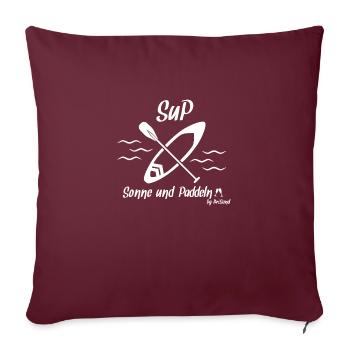 SUP Sonne und Paddeln - Sofakissenbezug 45 x 45 cm - Burgunderrot - Vorne