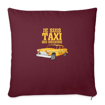 chauffeur de taxi qui déchire - Housse de coussin décorative 45 x 45 cm - bordeaux - Devant