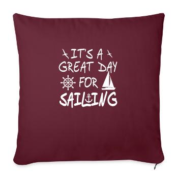 Voile - Housse de coussin décorative 45 x 45 cm - bordeaux - Devant
