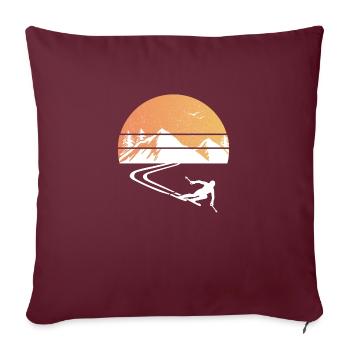 Skifahrer Ski Retro Berge Geschenk Ski Carving - Sofakissenbezug 45 x 45 cm - Burgunderrot - Vorne
