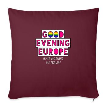 Bonsoir Europe - Housse de coussin décorative 45 x 45 cm - bordeaux - Devant
