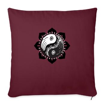 Harmonie en équilibre: T-shirt, casquette et - Housse de coussin décorative 45 x 45 cm - bordeaux - Devant