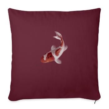 Poisson Koi - Housse de coussin décorative 45 x 45 cm - bordeaux - Devant