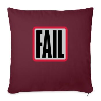Logo d’échec du bouton - Housse de coussin décorative 45 x 45 cm - bordeaux - Devant