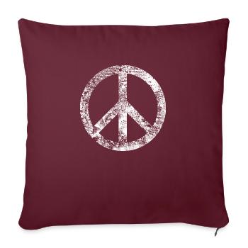 Signe de paix Paix Harmonie Tolérance Pacifiste - Housse de coussin décorative 45 x 45 cm - bordeaux - Devant