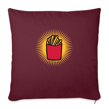 Strahlen Pommes Frites - Sofakissenbezug 45 x 45 cm - Burgunderrot - Vorne