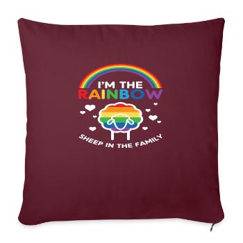 Je suis le mouton arc-en-ciel de la famille - Housse de coussin décorative 45 x 45 cm - bordeaux - Devant
