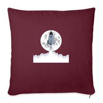 Décollage d’une fusée grise - Housse de coussin décorative 45 x 45 cm - bordeaux - Devant