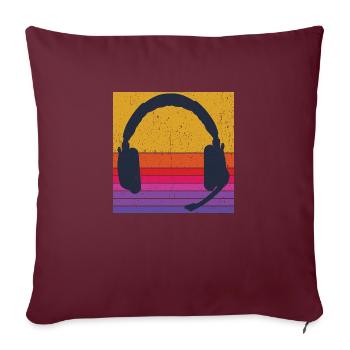 Jeu Écouter Gaming Gamer Cadeau Joueur Joueur - Housse de coussin décorative 45 x 45 cm - bordeaux - Devant