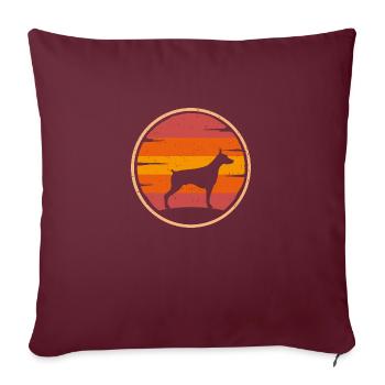 Dobermann retro Hunde Besitzer Hundemama Dobi - Sofakissenbezug 45 x 45 cm - Burgunderrot - Vorne
