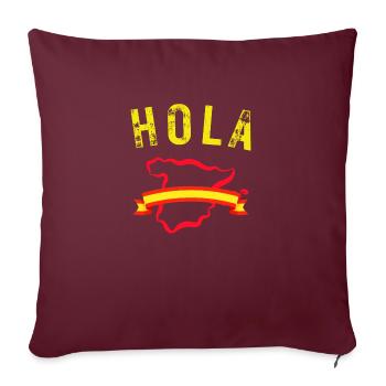HOLA Vacances en Espagne - Housse de coussin décorative 45 x 45 cm - bordeaux - Devant
