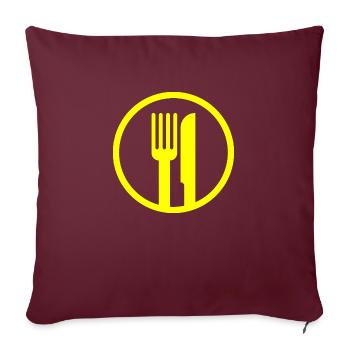 couteau fourchette - Housse de coussin décorative 45 x 45 cm - bordeaux - Devant