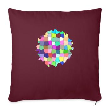 Buntes geometrisches Muster - Sofakissenbezug 45 x 45 cm - Burgunderrot - Vorne