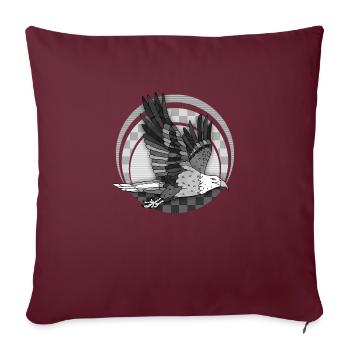 Oiseau - Housse de coussin décorative 45 x 45 cm - bordeaux - Devant