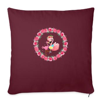 FLAMAND ROSE ETE - Housse de coussin décorative 45 x 45 cm - bordeaux - Devant