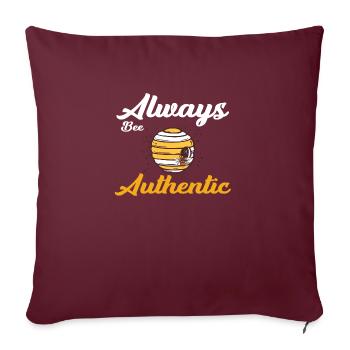 Soyez toujours authentique - Housse de coussin décorative 45 x 45 cm - bordeaux - Devant