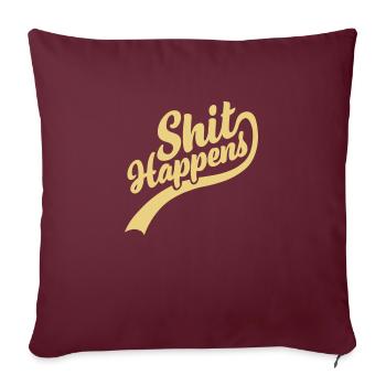 La merde arrive lettrage Citation - Housse de coussin décorative 45 x 45 cm - bordeaux - Devant