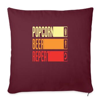 Répétition de la bière Popcorn - Housse de coussin décorative 45 x 45 cm - bordeaux - Devant