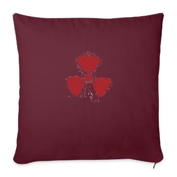 Symbole d’avertissement radioactif d’éclaboussures - Housse de coussin décorative 45 x 45 cm - bordeaux - Devant