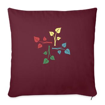 nature plantes rétro conservation de la nature jardin amis - Housse de coussin décorative 45 x 45 cm - bordeaux - Devant
