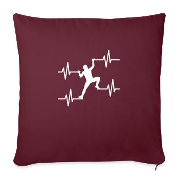 Escalade - Rocher - Alpiniste - Housse de coussin décorative 45 x 45 cm - bordeaux - Devant