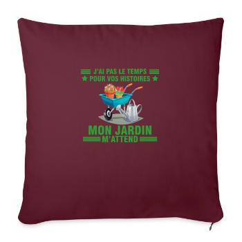 Jardinier jardinage idée cadeau jardin humour - Housse de coussin décorative 45 x 45 cm - bordeaux - Devant