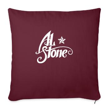 Al Stone Logo White - Sofakissenbezug 45 x 45 cm - Burgunderrot - Vorne