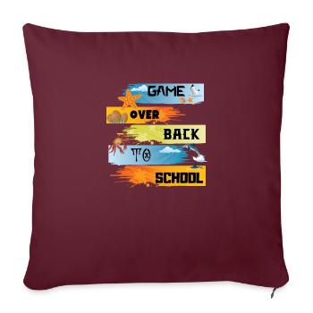 Game over retour à l’école - Housse de coussin décorative 45 x 45 cm - bordeaux - Devant