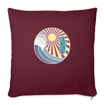 Surf Logo - Sofakissenbezug 45 x 45 cm - Burgunderrot - Vorne