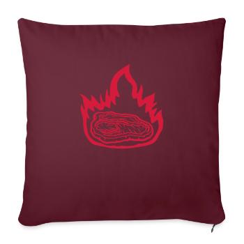 Heiß Feuer Steak saftig - Sofakissenbezug 45 x 45 cm - Burgunderrot - Vorne