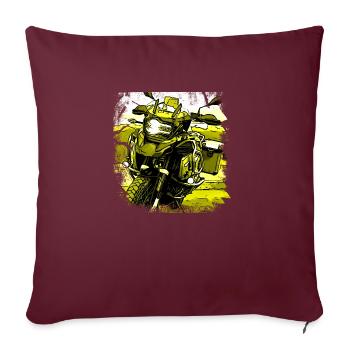 Moto GS noir jaune - Housse de coussin décorative 45 x 45 cm - bordeaux - Devant