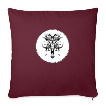 Mystic Collection ~ schwarzes Tattoo ~ n°1 - Sofakissenbezug 45 x 45 cm - Burgunderrot - Vorne